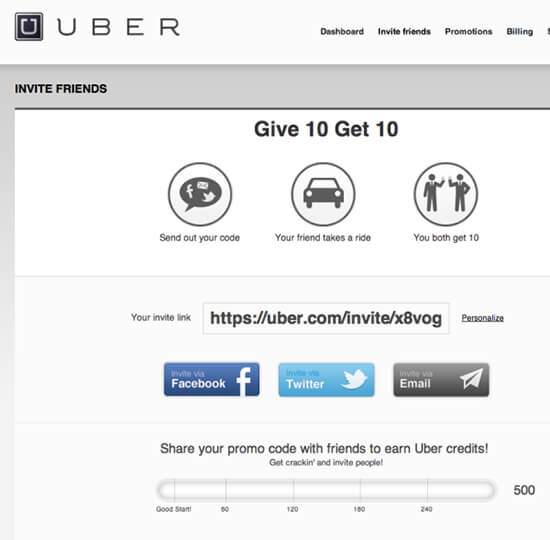 Uber referral example