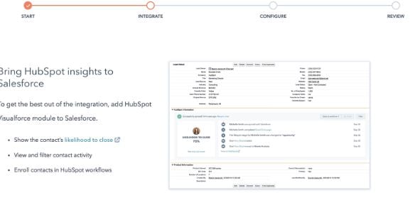 steps to integrate salesforce and HubSpot
